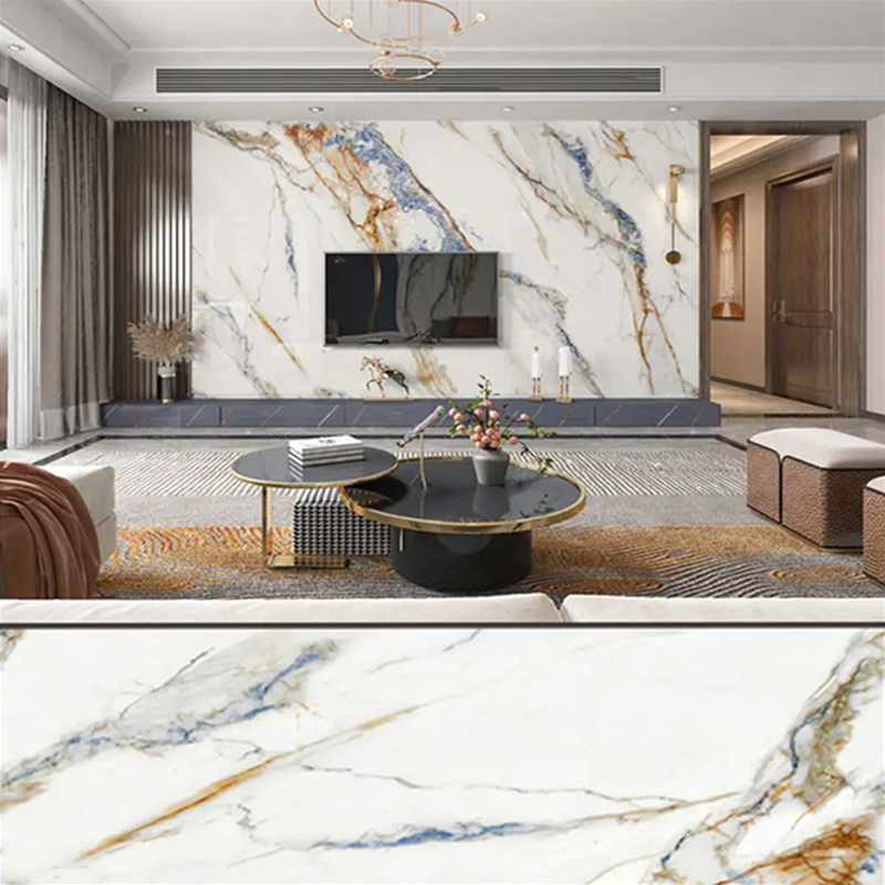 แผ่นหินอ่อน PVC เคลือบ UV ขนาด 1220 × 2800 มม. สำหรับเฟอร์นิเจอร์และ Cabinetry แผ่นผนังพลาสติกลามิเนตน้ำหนักเบาและทนทาน