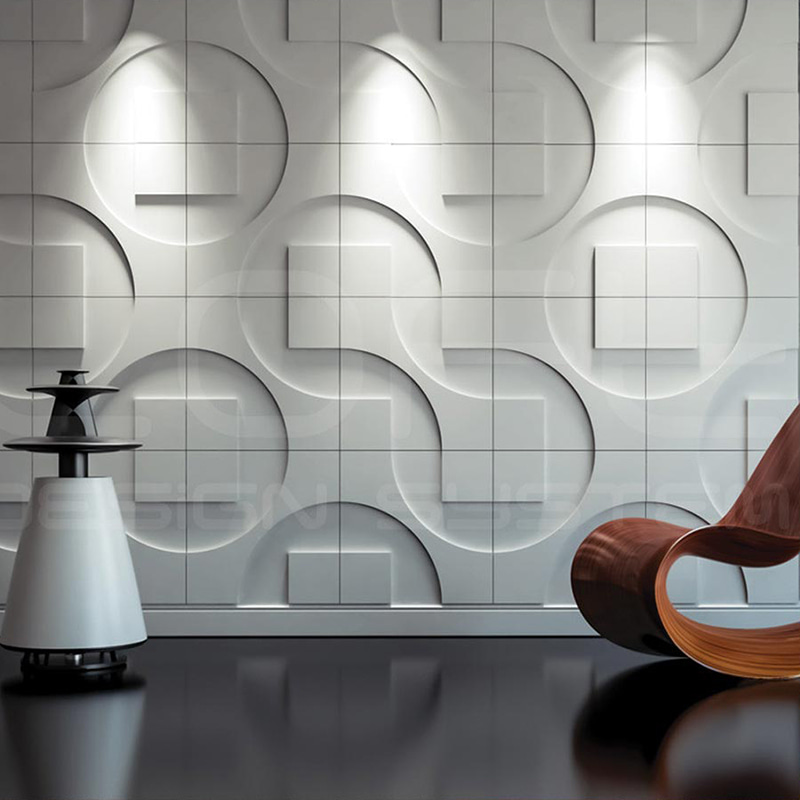 Pared 3d ผนังวอลล์เปเปอร์เคลือบผนังสำหรับตกแต่งบ้านในร่มแผง De Pvc Modern Geometric Villa