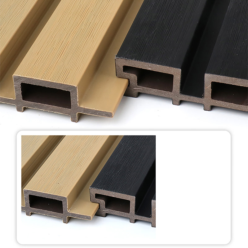 แผงผนังร่อง PVC WPC กันน้ำพร้อมผนังไม้ระแนงภายนอกกระจังหน้ากันลื่นสำหรับภายนอกอาคารและห้องน้ำ