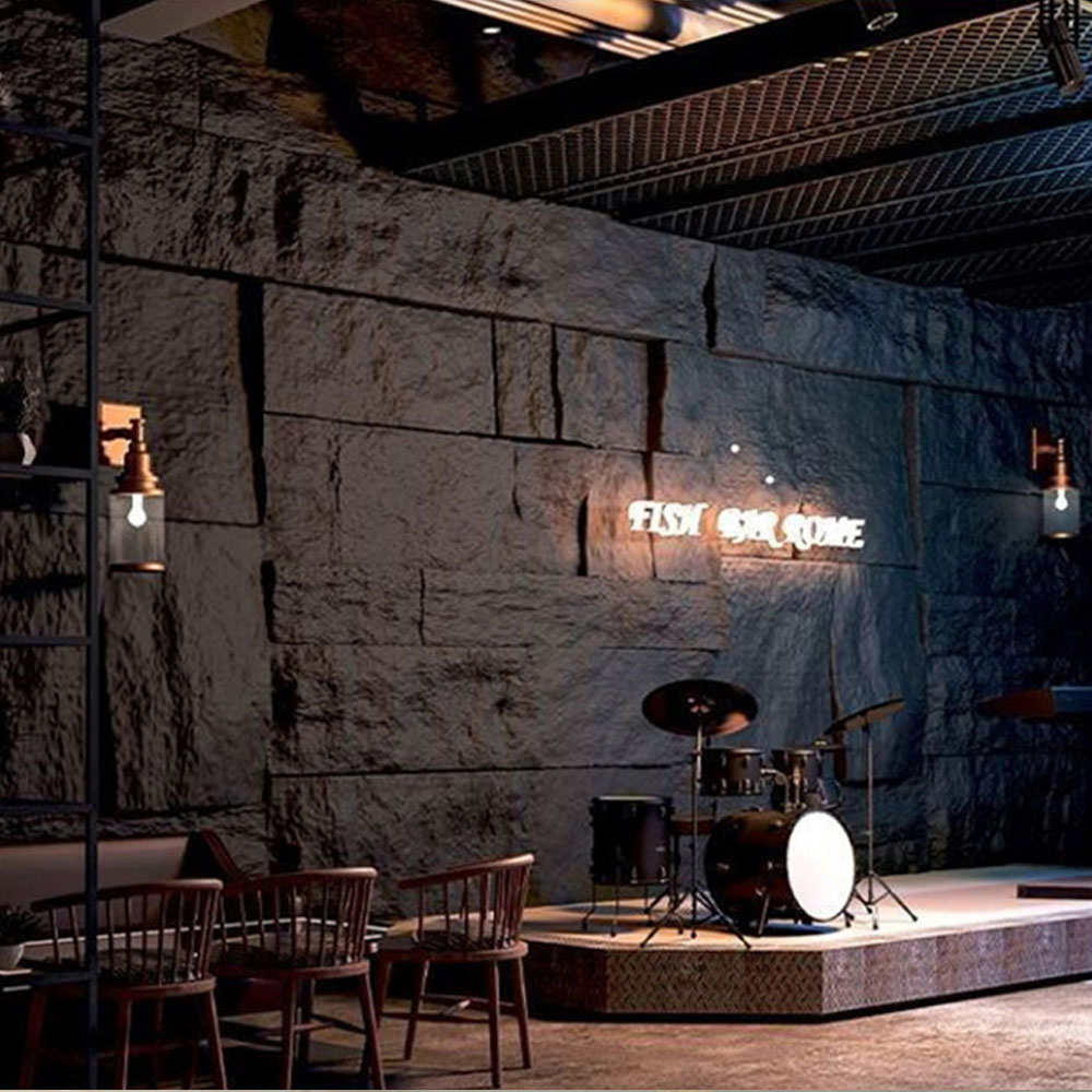 60*30 ซม.ตกแต่งแผ่นวีเนียร์ตกแต่ง Faux Polyurethane Pu หินผนังประดิษฐ์ Stonee สำหรับ Home