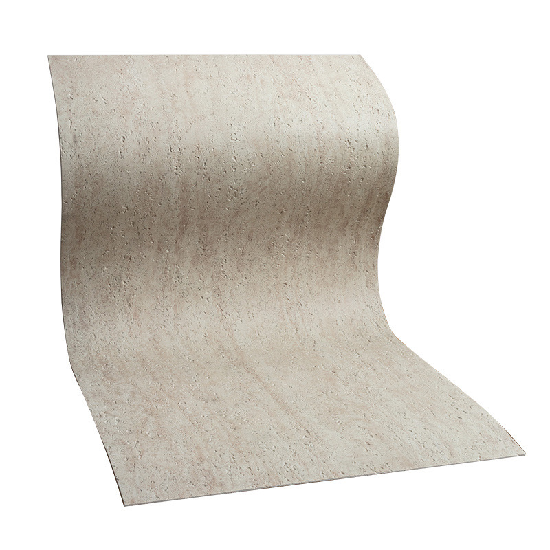 แผ่นไม้อัดกระเบื้องทนไฟ Faux ภายในผนังอ่อนที่โค้งงอได้ Travertine แผ่นผนังหินนุ่มยืดหยุ่นประดิษฐ์