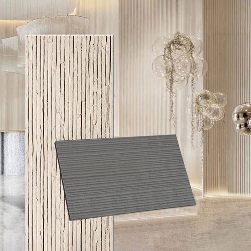 การออกแบบที่ทันสมัยแผ่นผนังน้ำหนักเบาทนไฟวัสดุใหม่หุ้มหินอ่อน กระเบื้อง MCM ที่ยืดหยุ่น ครอบคลุมผนังหินเชิงเส้น