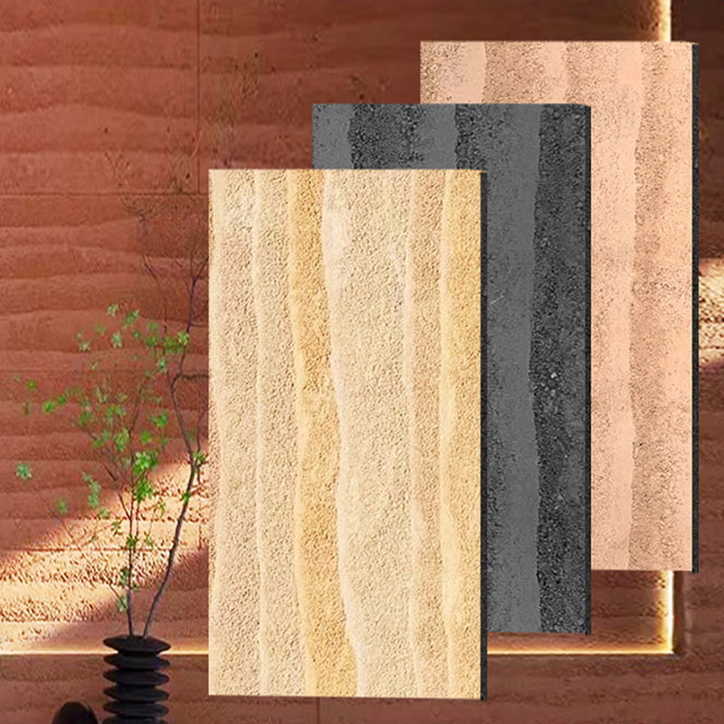 การออกแบบที่ทันสมัยแผ่นผนังน้ำหนักเบาทนไฟวัสดุใหม่หุ้มหินอ่อน กระเบื้อง MCM ที่ยืดหยุ่น ครอบคลุมผนังหินเชิงเส้น