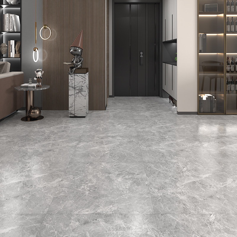 หินอ่อนสีขาวและสีดำลายไม้แข็ง Core Interlock คลิกล็อคพื้นไม้กระดานไวนิล Piso PVC ภายในคลิก Piso SPC Flooring