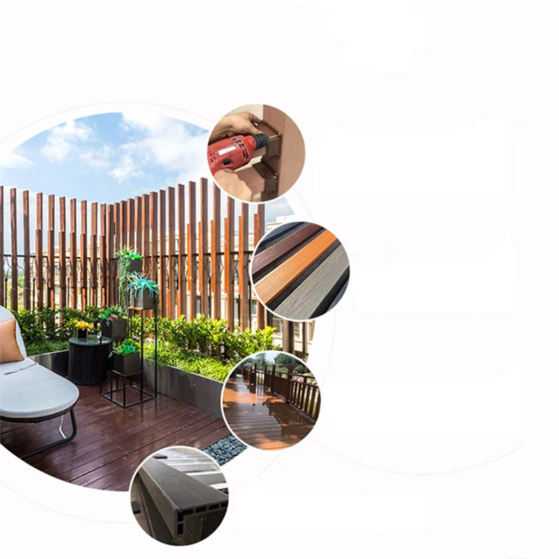 ติดบนพื้น DIY พื้น Wpc กันน้ำกลางแจ้งลานคอมโพสิตวิศวกรรมพื้นกระดานกระเบื้องพื้นระเบียงที่เชื่อมต่อกัน